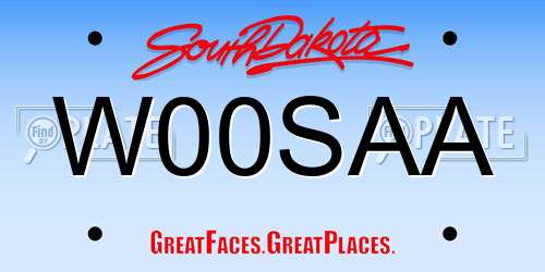 W00SAA South Dakota License Plate