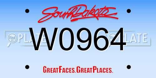 W0964 South Dakota License Plate