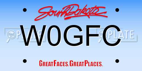 W0GFC South Dakota License Plate