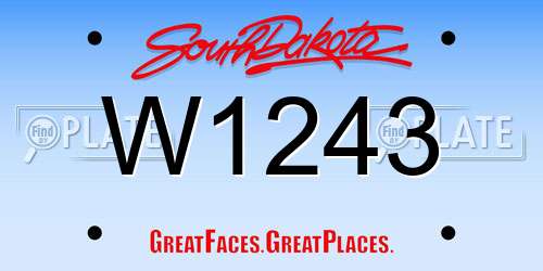 W1243 South Dakota License Plate