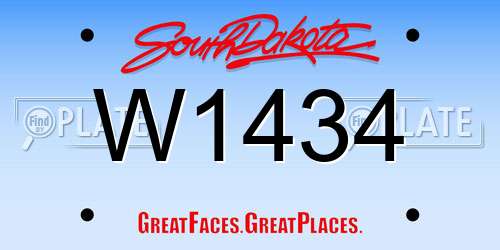 W1434 South Dakota License Plate