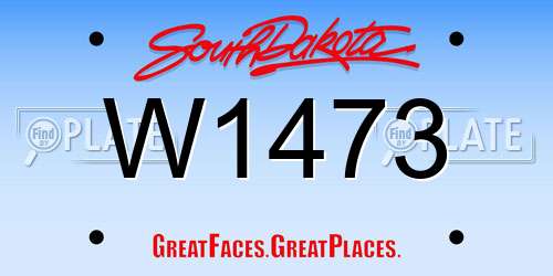 W1473 South Dakota License Plate