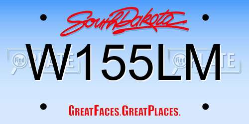 W155LM South Dakota License Plate