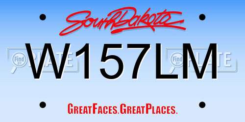 W157LM South Dakota License Plate
