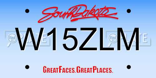 W15ZLM South Dakota License Plate