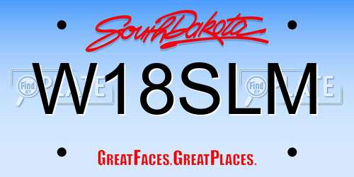 W18SLM South Dakota License Plate