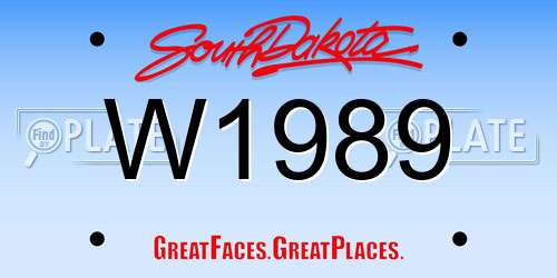 W1989 South Dakota License Plate