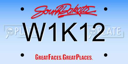 W1K12 South Dakota License Plate