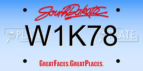 W1K78 South Dakota License Plate