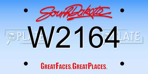 W2164 South Dakota License Plate