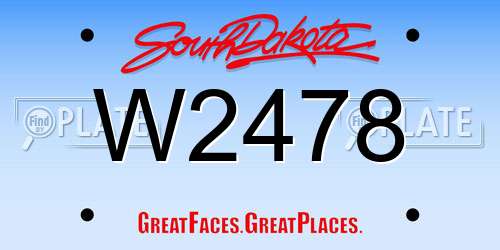 W2478 South Dakota License Plate