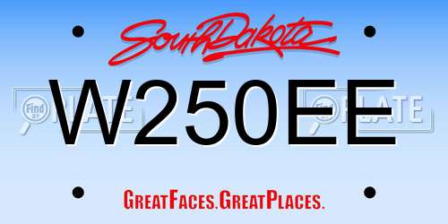 W250EE South Dakota License Plate