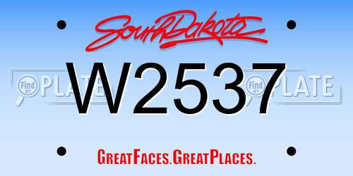 W2537 South Dakota License Plate