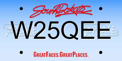 W25QEE South Dakota License Plate