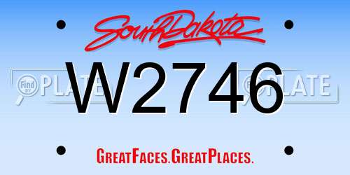 W2746 South Dakota License Plate