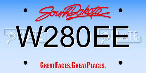 W280EE South Dakota License Plate