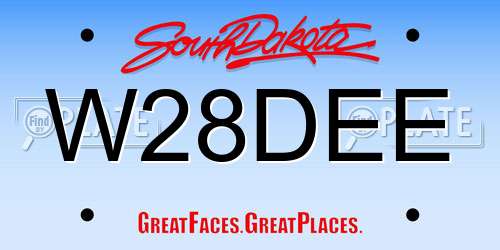 W28DEE South Dakota License Plate