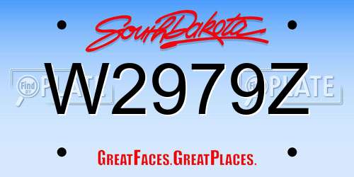 W2979Z South Dakota License Plate