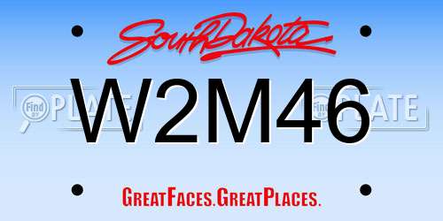 W2M46 South Dakota License Plate