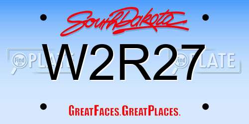 W2R27 South Dakota License Plate