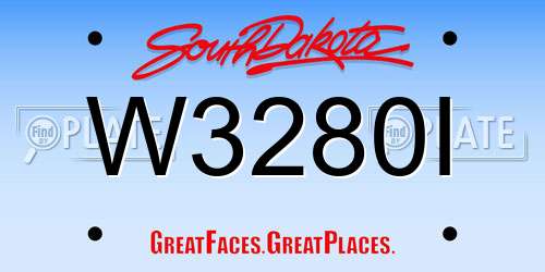 W3280I South Dakota License Plate
