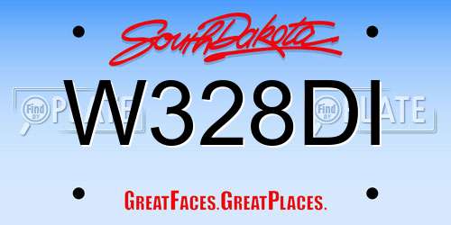 W328DI South Dakota License Plate