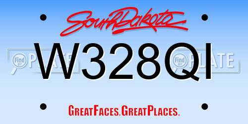 W328QI South Dakota License Plate