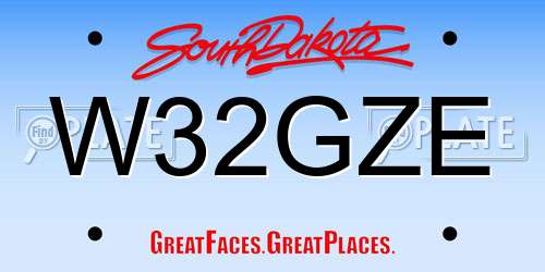 W32GZE South Dakota License Plate