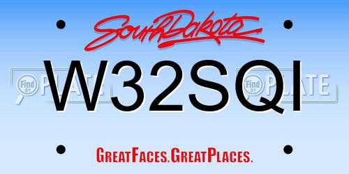 W32SQI South Dakota License Plate