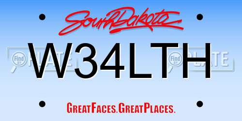 W34LTH South Dakota License Plate