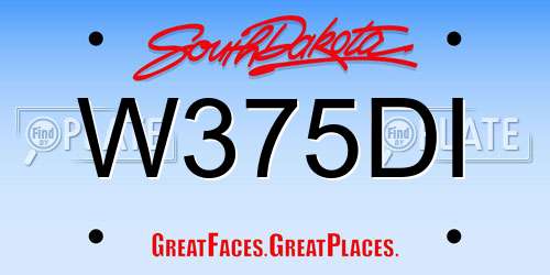 W375DI South Dakota License Plate