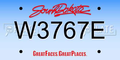 W3767E South Dakota License Plate
