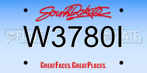 W3780I South Dakota License Plate