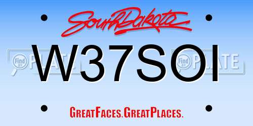 W37SOI South Dakota License Plate