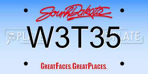 W3T35 South Dakota License Plate