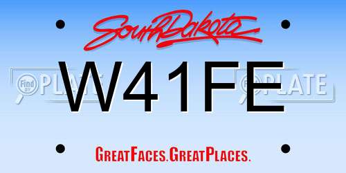 W41FE South Dakota License Plate