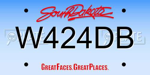W424DB South Dakota License Plate