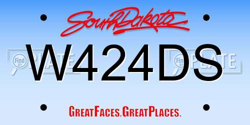 W424DS South Dakota License Plate