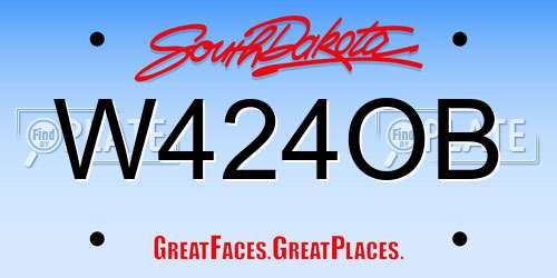 W424OB South Dakota License Plate