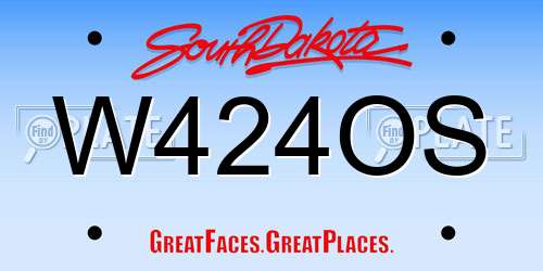 W424OS South Dakota License Plate
