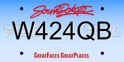 W424QB South Dakota License Plate
