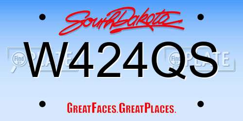 W424QS South Dakota License Plate