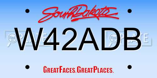 W42ADB South Dakota License Plate