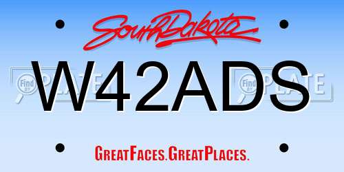 W42ADS South Dakota License Plate
