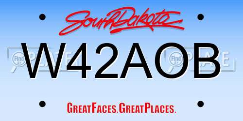 W42AOB South Dakota License Plate