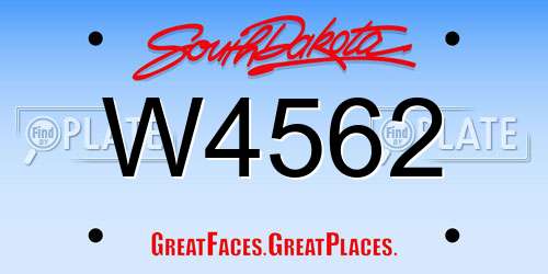 W4562 South Dakota License Plate