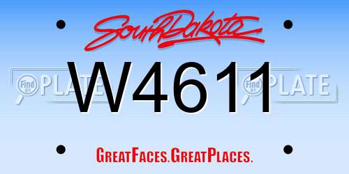 W4611 South Dakota License Plate