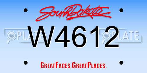 W4612 South Dakota License Plate