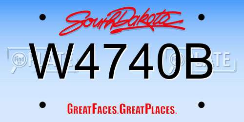 W4740B South Dakota License Plate