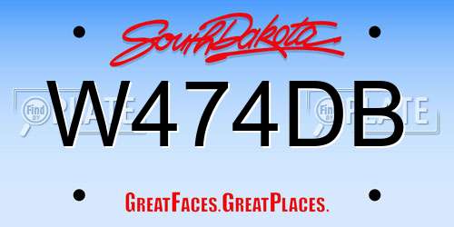W474DB South Dakota License Plate